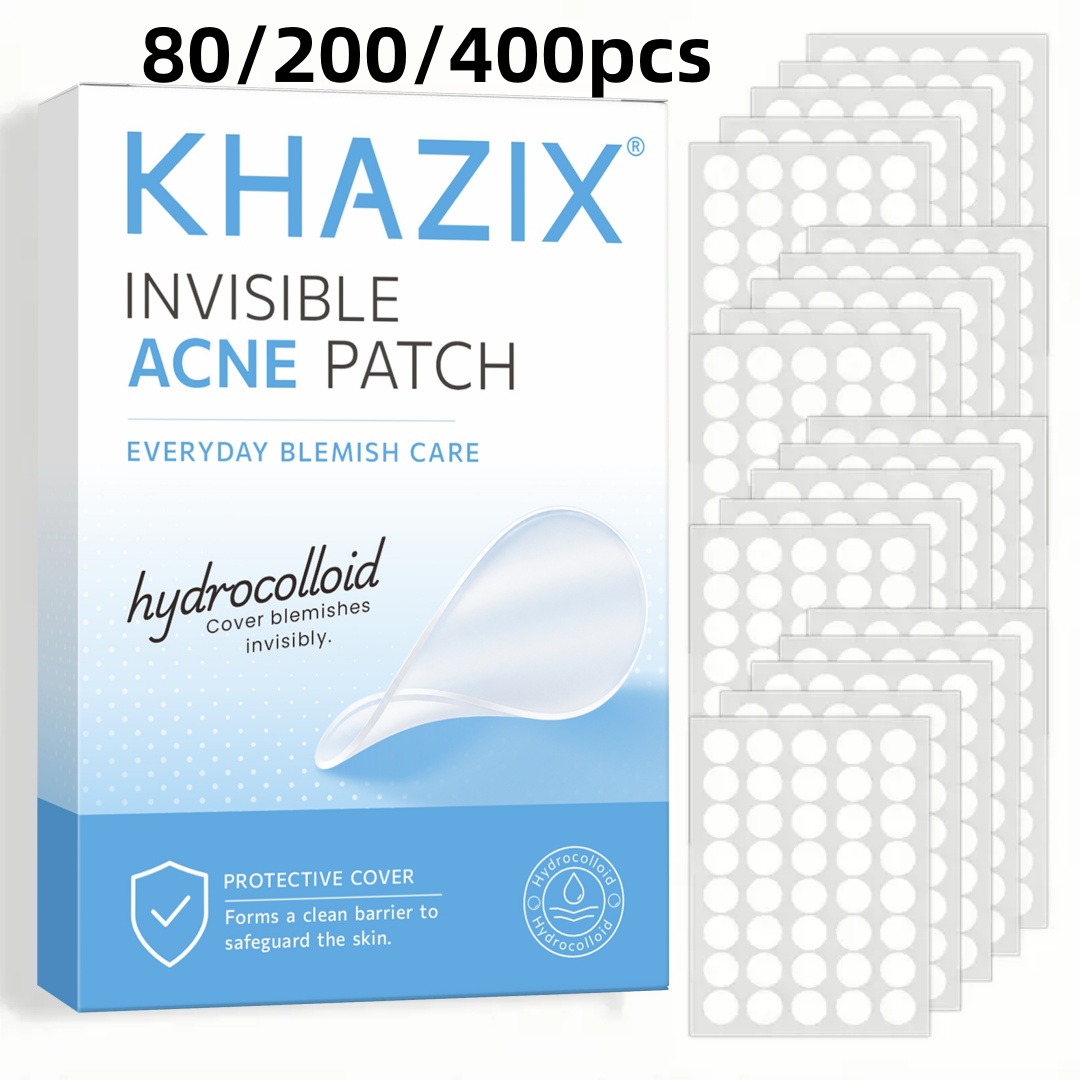 Hydrocolloid Pimple Patch - KHAZIX แผ่นปิดสิวไฮโดรคอลลอยด์ 80/200/400 ชิ้น, แผ่นปิดรอยสิวแบบโปร่งใส, สติ๊กเกอร์ปิดหน้ากันน้ำ