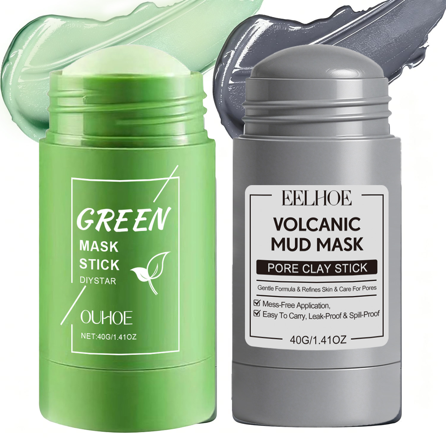 Green Tea Cleansing Clay Mask - มาส์กทำความสะอาดรูขุมขนลึก ชาเขียวและภูเขาไฟอลาสก้า แบบแท่ง กำจัดสิวเสี้ยน ควบคุมความมัน มาส์กโคลนผลัดเซลล์ผิว