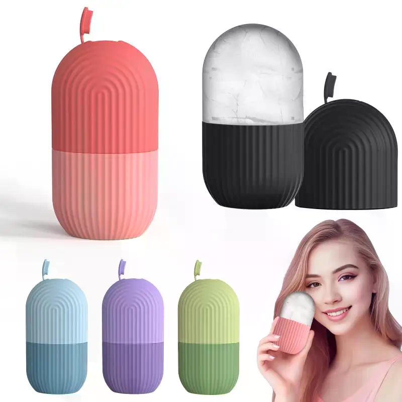 Face Ice Roller Puffiness - ลูกกลิ้งน้ำแข็ง บิวตี้ แมสสาจ ซิลิโคน แม่พิมพ์น้ำแข็งสำหรับอาการบวมรอบดวงตา ลูกกลิ้งน้ำแข็งสำหรับใบหน้า