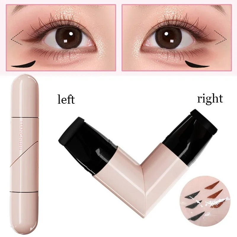 Waterproof Liquid Eyeliner Pen - ปากกาอายไลเนอร์แบบหมุน 1 ชิ้น พร้อมหัวสองด้านในตัว สำหรับวาดลายปีกตา DIY