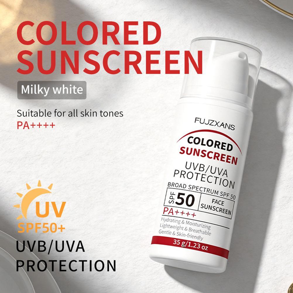 Spf 50 Waterproof Sunscreen - ครีมกันแดดหลายเฉดสี SPF50 PA++++ ครีมกันแดดสำหรับผิวหน้า ให้ความชุ่มชื้น ไม่เหนียวเหนอะหนะ
