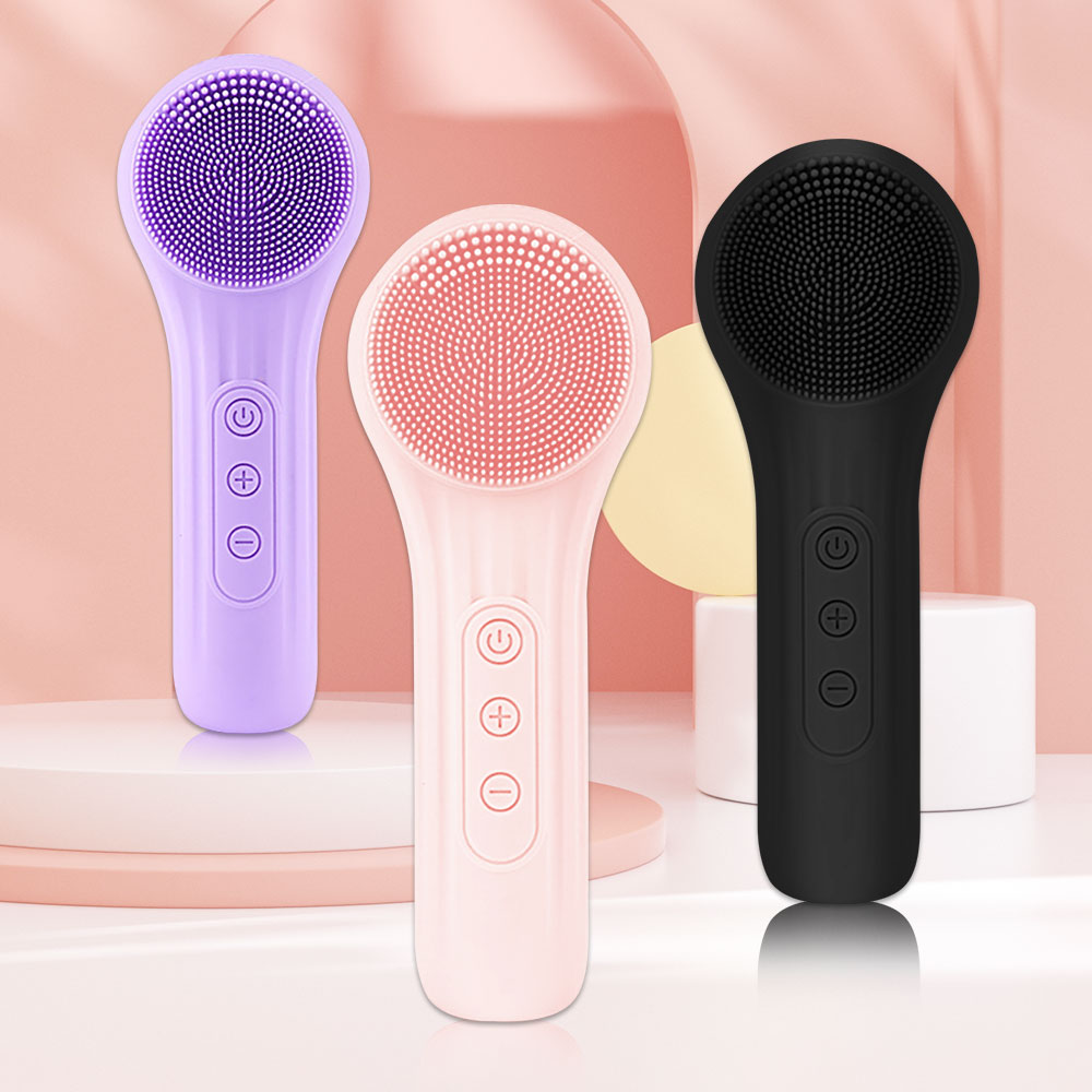 Silicone Face Scrubber Electric - ที่ทำความสะอาดแปรงขัดหน้าซิลิโคนโซนิคเครื่องนวดรูขุมขนสั่นสะเทือนลูกกลิ้งทำความสะอาดผิวหน้าได้อย่างล้ำลึกกันน้ำ