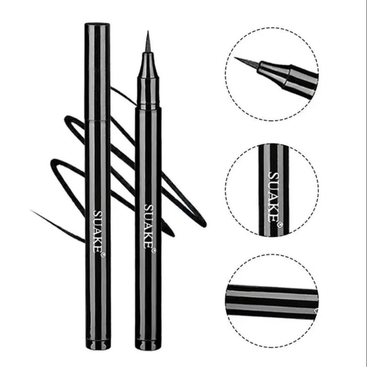 Waterproof Liquid Eyeliner Pen - 1/5 ชิ้น ปากกาอายไลเนอร์กันน้ำชนิดน้ำ สีดำ ปากกาอายไลเนอร์เส้นใยไหม ปากกาอายไลเนอร์แบบแห้งเร็ว