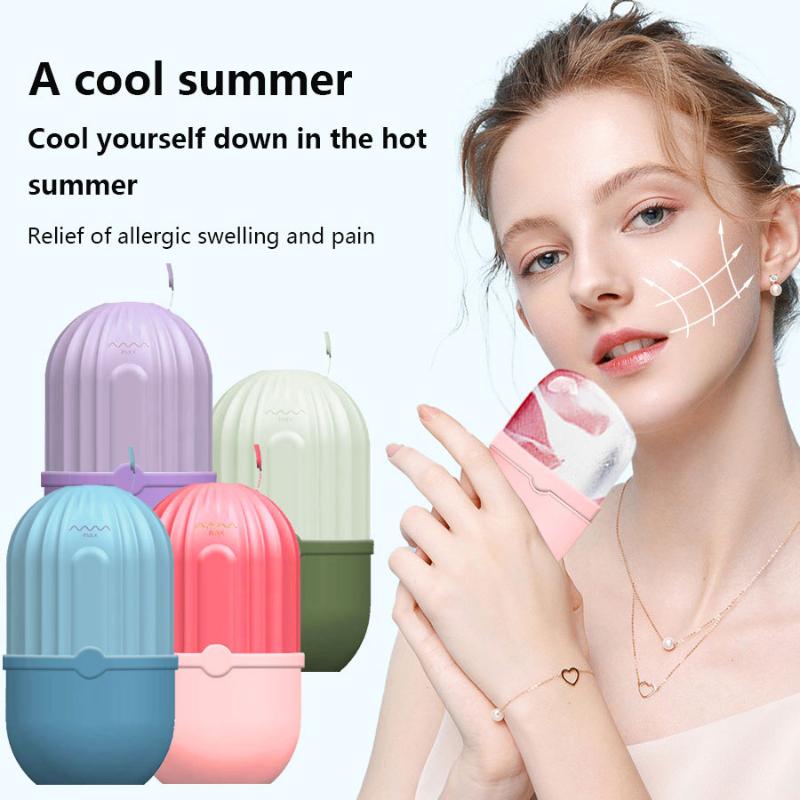Face Ice Roller Puffiness - ลูกกลิ้งนวดหน้าซิลิโคนสำหรับดูแลผิวสวย ใช้ซ้ำได้ ช่วยลดอาการบวม กระชับรูขุมขน อุปกรณ์สปาที่บ้าน