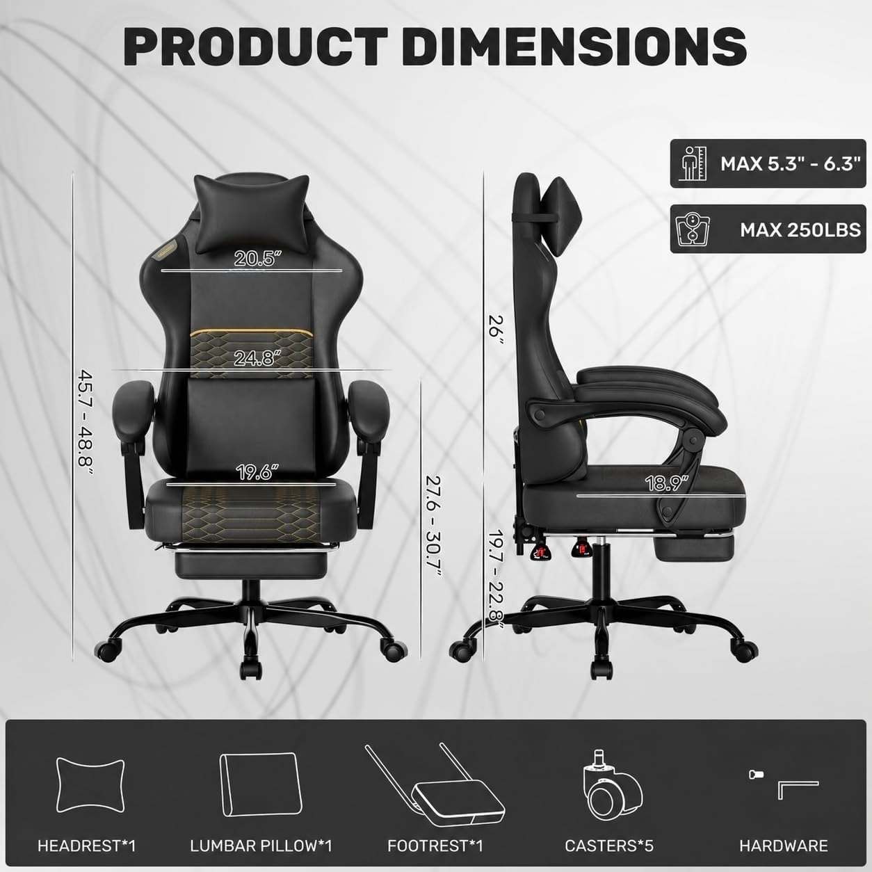เก้าอี้เล่นเกมหนัง PU พนักพิงส - Massage บทวิจารณ์และราคา
