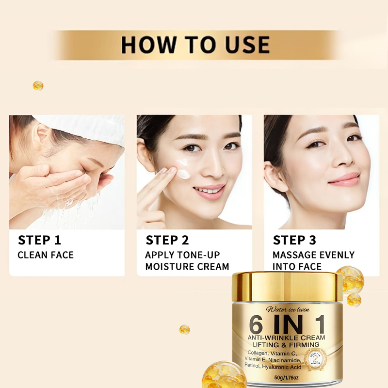 ครีมลดริ้วรอย 6-in-1 ยกกระชับ  - Retinol Anti Wrinkle Cream บทวิจารณ์และราคา