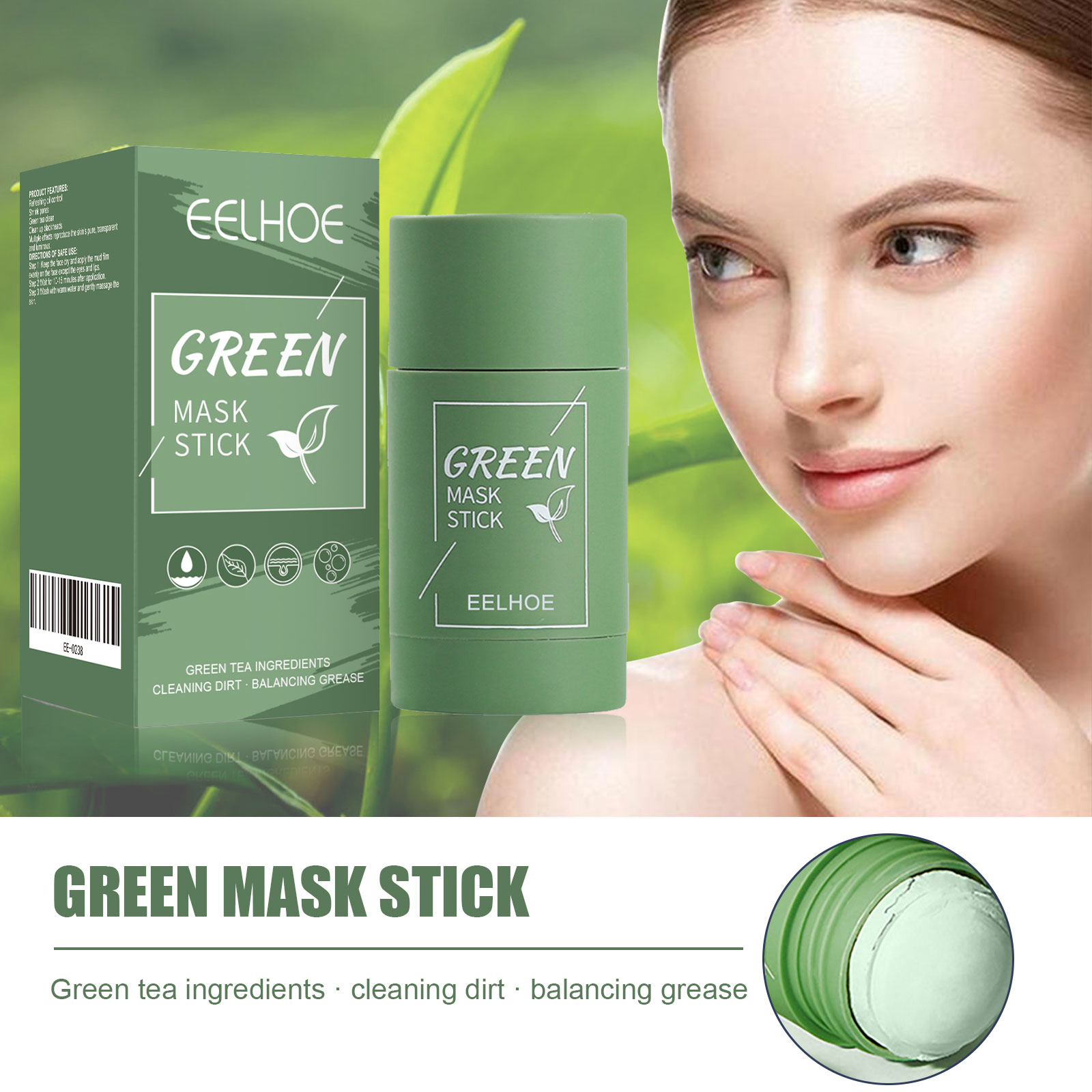 มาส์กชาเขียวแบบแท่ง - ทำความสะ - Green Tea Cleansing Clay Mask บทวิจารณ์และราคา