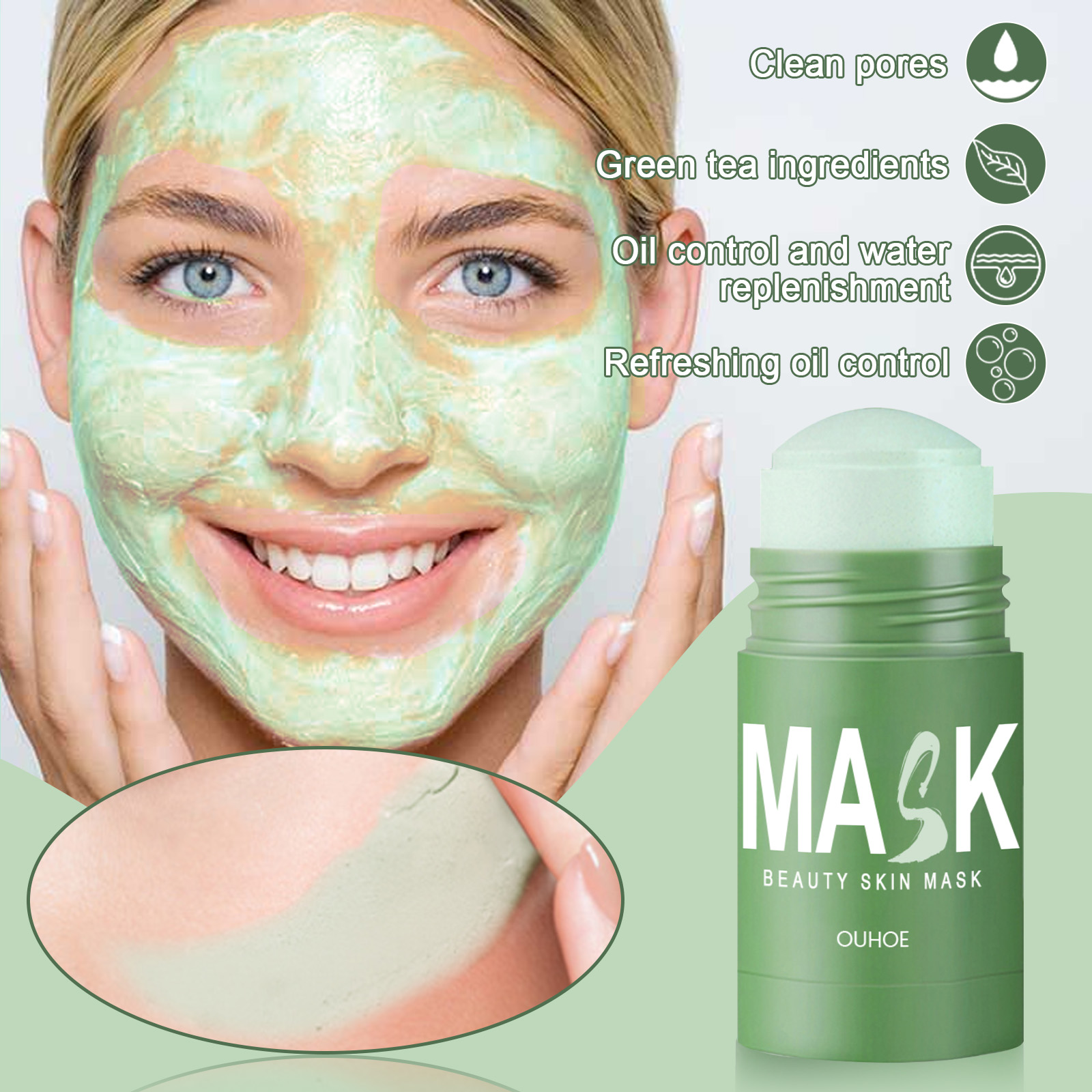 มาส์กชาเขียวแบบแท่ง - ทำความสะ - Green Tea Cleansing Clay Mask บทวิจารณ์และราคา